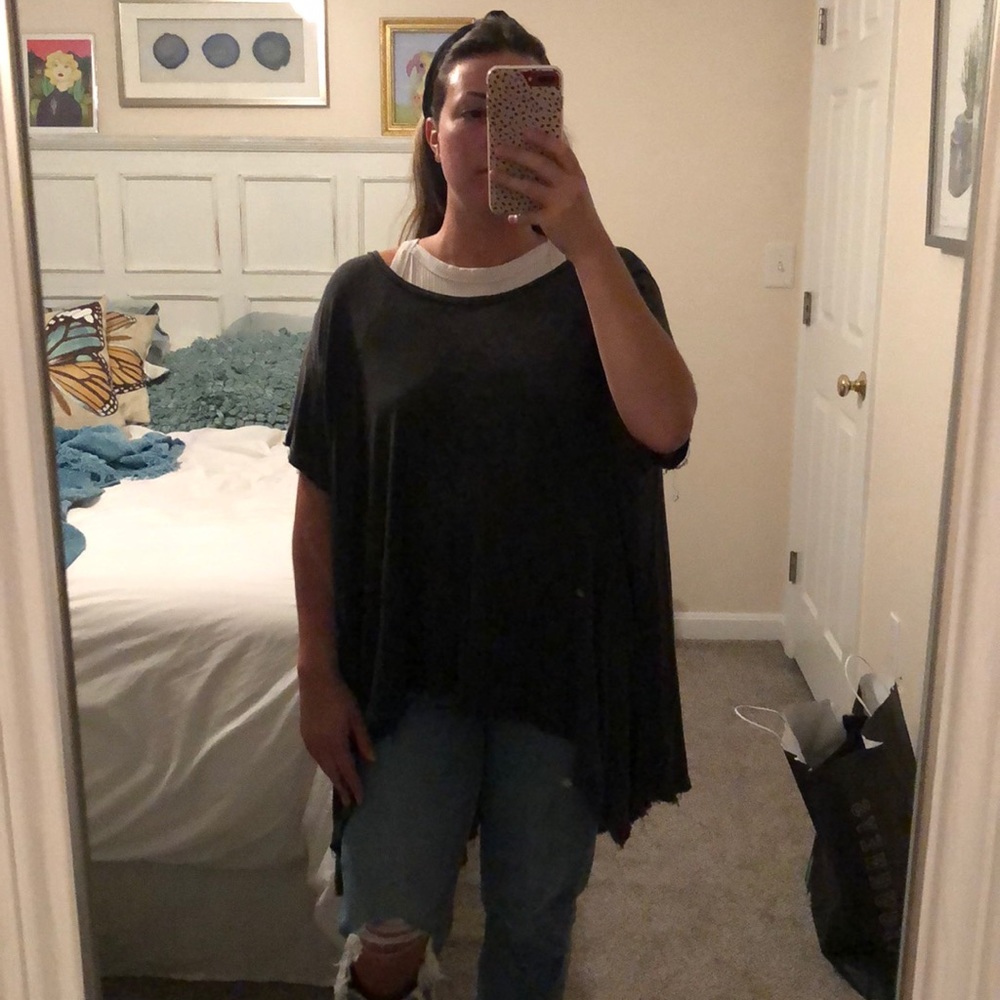 Oversized Free People Acid Wash Top